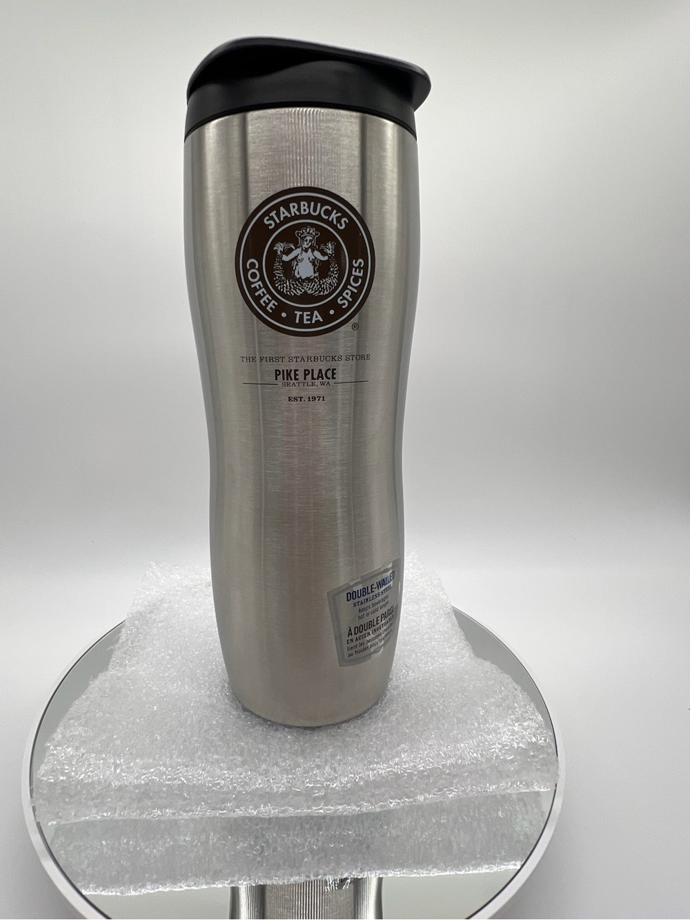 NWT Starbucks Pike Place First Store Stainless Steel Travel Tumbler 16oz